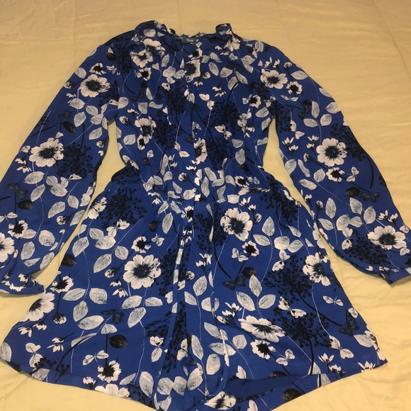 Fleur Bleve Blue and Black short romper - Picture 1 of 6